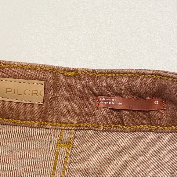 NWT Pilcro for Anthropologie The Vintage Straight Leg Jean-Washed Brown Rust 27 - Picture 12 of 16